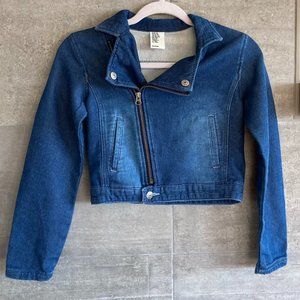 & Denim faux jean jacket